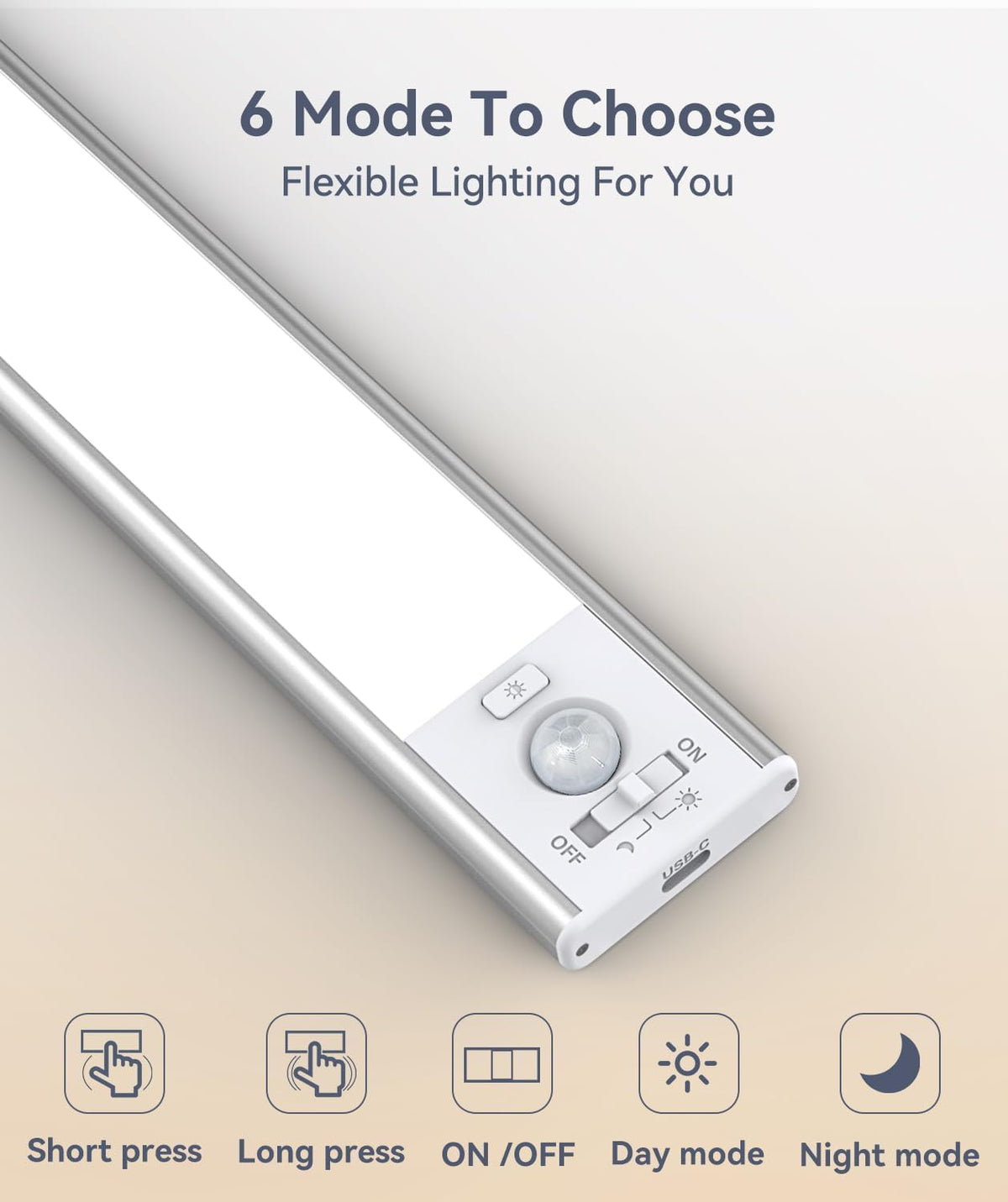 Under Cabinet Lighting, LED Motion Sensor Light Indoor, 2200mAh USB Rechargeable Closet Lights Battery Operated, Stick On Magnetic Wireless Dimmable Under Counter Lights for Kitchen, Stairs (2 Pack) 🍁 All In One Marketplace Canada