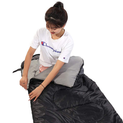 Sleeping Bag 3 Seasons (Summer, Spring, Fall) Warm & Cool Weather - Lightweight,Waterproof Indoor & Outdoor Use for Kids, Teens & Adults for Camping Hiking, Backpacking and Survival (Black Grey) 🍁 All In One Marketplace Canada