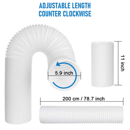 Portable Air Conditioner Window Kit with 5.9" Exhaust Hose, Portable AC Window Vent Kit for Sliding Window Seal with PVC Plate, Universal Coupler Fits 5.9 & 5.1 Inch Diameter Exhaust Hose 🍁 All In One Marketplace Canada