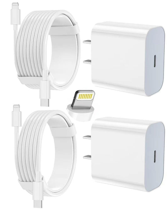 iPhone Charger Apple Charger, [Apple MFi Certified]2 Pack Apple Type C Wall Charger Block with 2 Pack [6FT&10FT] Long USB C to Lightning Cable for iPhone 14/13/12/12 Pro Max/11/Xs Max/XR/X,AirPods Pro 🍁 All In One Marketplace Canada