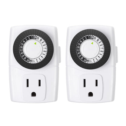 BN-LINK BND-60/U47 Indoor Mini 24-Hour Mechanical Outlet Timer, 3-Prong, 2-Pack 🍁 All In One Marketplace Canada