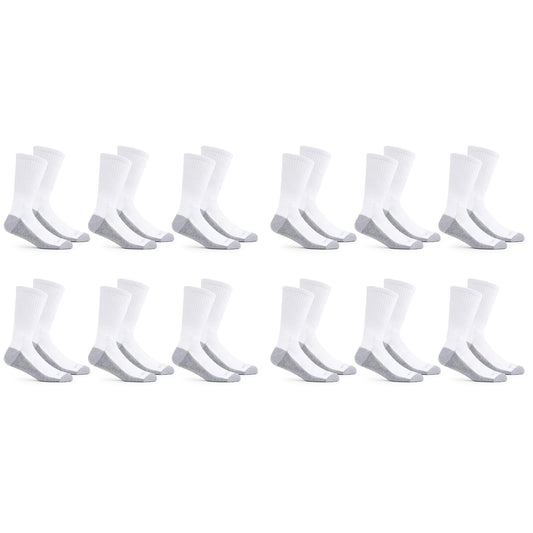 Fruit of the Loom Men's Dual Defense Crew Socks (12 Pack), White, Medium (6 - 12) 🍁 All In One Marketplace Canada
