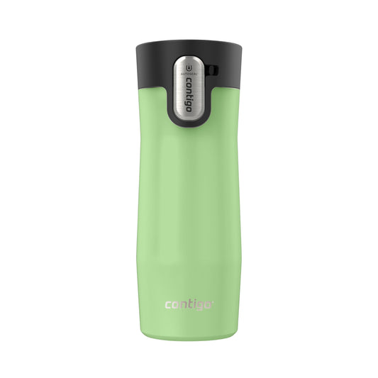 Contigo West Loop 3.0 Stainless Steel Travel Mug with Tea-Bag Hook & Spill-Proof Lid, Vacuum-Insulated Reusable Cup Coffee and Tea, 16 oz (473 mL), Cucumber - Keeps Drinks Hot up to 11 Hours 🍁 All In One Marketplace Canada