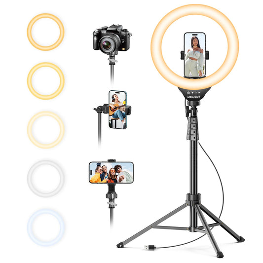UBeesize 12’’ Ring Light with Tripod, Selfie Ring Light with 62’’ Tripod Stand, Light Ring for Video Recording＆Live Streaming(YouTube, Instagram, TIK Tok), Compatible with Phones, Cameras and Webcams 🍁 All In One Marketplace Canada