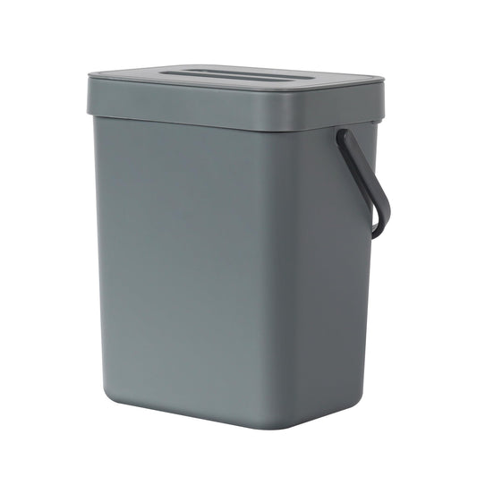 EKO Puro Mini Wall-Mounted Trash Can with Lid, Indoor Food Waste Compost Bucket, 0.79 Gal / 3L Small Hanging Trash Can for Kitchen (Grey) 🍁 All In One Marketplace Canada
