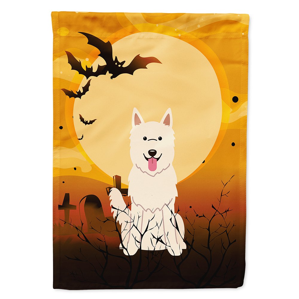Caroline's Treasures BB4311CHF Halloween White German Shepherd Flag Canvas House Size, Large, Multicolor