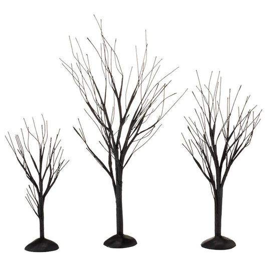 Department 56 Halloween Seasonal Decor Accessories for Village Collections, Black Bare Branch Trees, 1.77-Inch