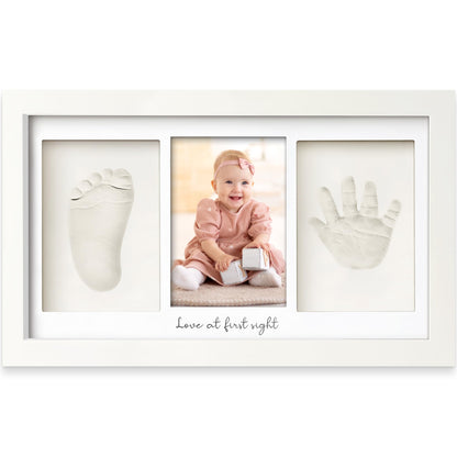 Baby Hand and Footprint Kit - Clay Handprint Keepsake Frame, Newborn Nursery Picture Frame, Personalized New Mom Gifts for Baby Shower & Registry (Alpine White) 🍁 All In One Marketplace Canada