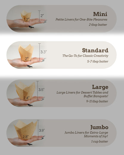 Bake Choice 200pcs Natural Tulip Cupcake Liners for Baking, Unbleached EU Muffin Liners, Parchment Paper Muffin Liners, Cupcake Liners, Tulip Muffin Liners for Party, Christmas 🍁 All In One Marketplace Canada