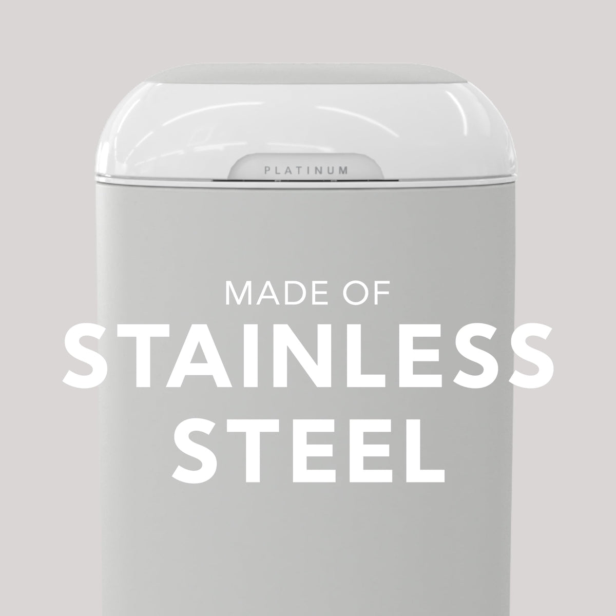 Diaper Genie Platinum Diaper Pail, Stone Grey - Made in Durable Stainless Steel and Includes 1 Easy Roll Refill with 18 Bags 🍁 All In One Marketplace Canada