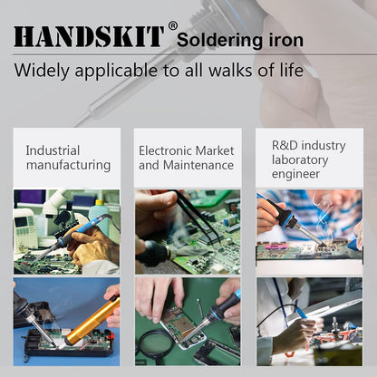 HANDSKIT Soldering Iron Kit, 60W Adjustable Temperature Welding Tool, 5pcs Soldering Iron Tip, Soldering Iron Stand, Desoldering Pump, Tweezers, Solder Wire, Carry Bag 🍁 All In One Marketplace Canada