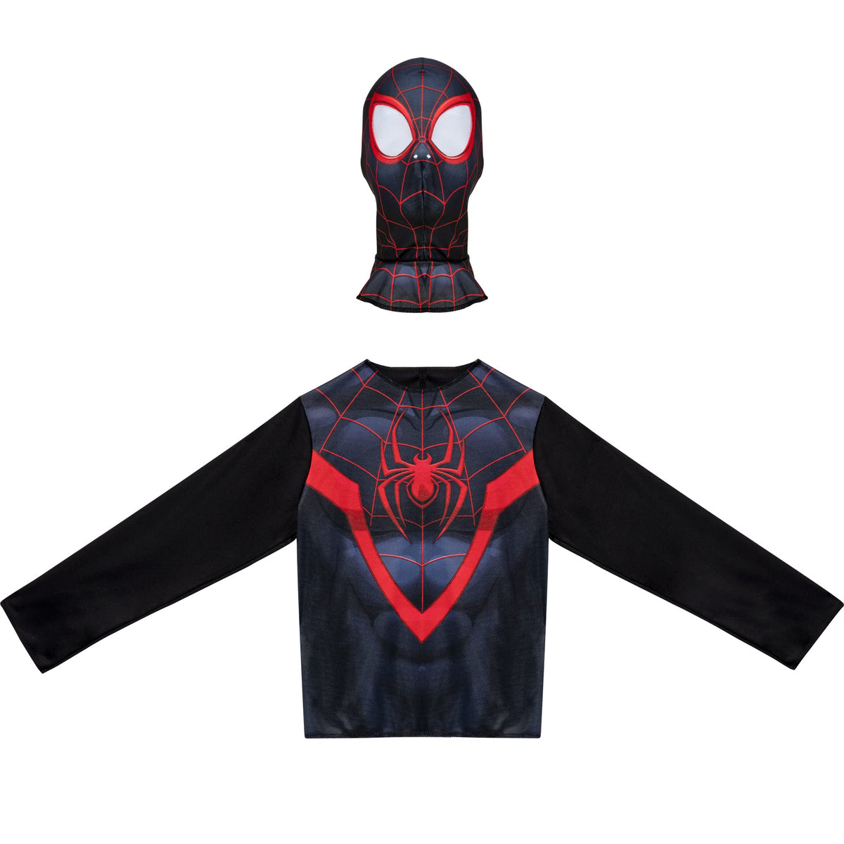 Marvel Spider-Man Team Halloween Costume Dress Up Box - Three Medium-Size Long-Sleeved Tops and Fabric Masks