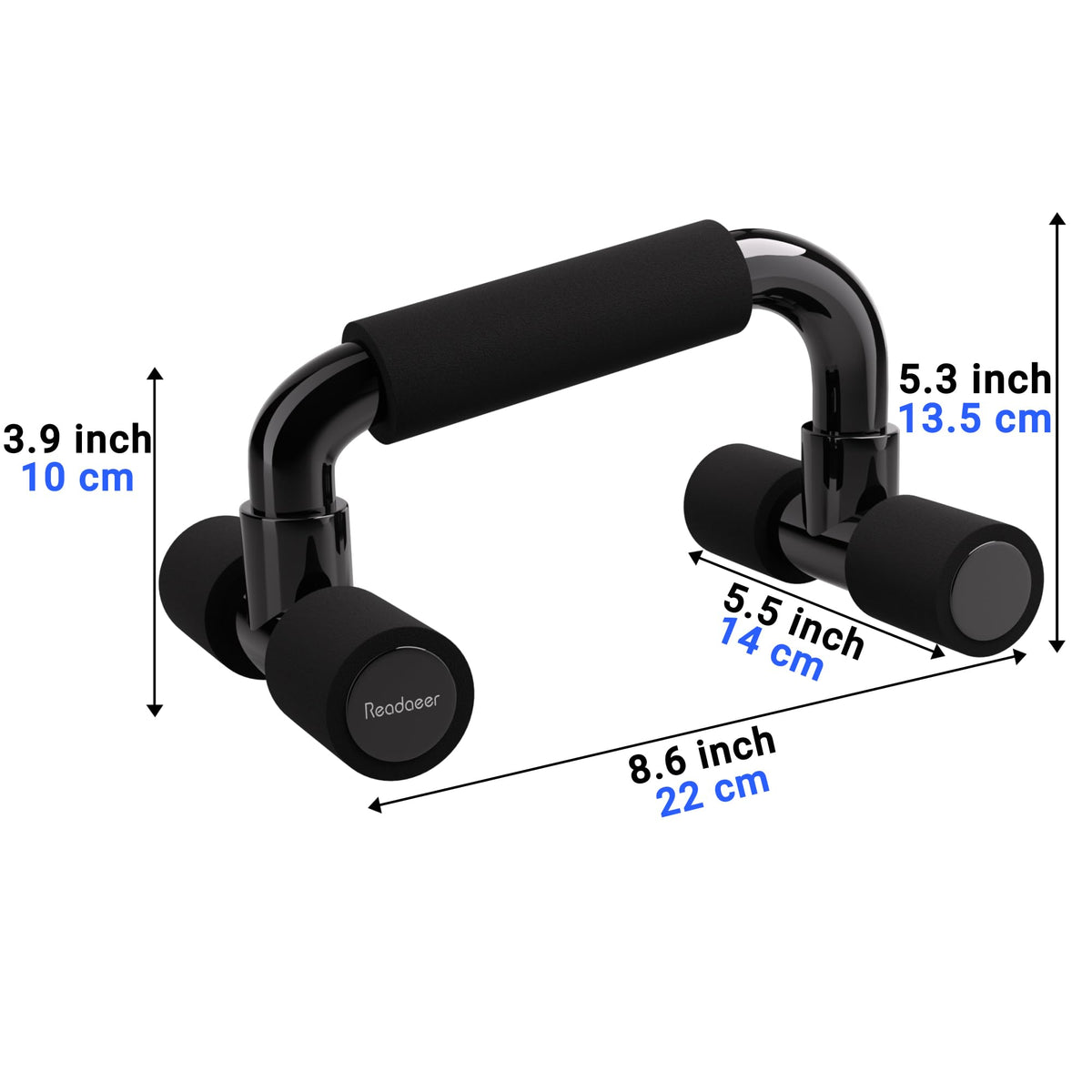 Readaeer Push Up Bars Gym Exercise Equipment Fitness 1 Pair Pushup Handles with Cushioned Foam Grip and Non-Slip Sturdy Structure Push Up Bars for Men & Women（Black） 🍁 All In One Marketplace Canada