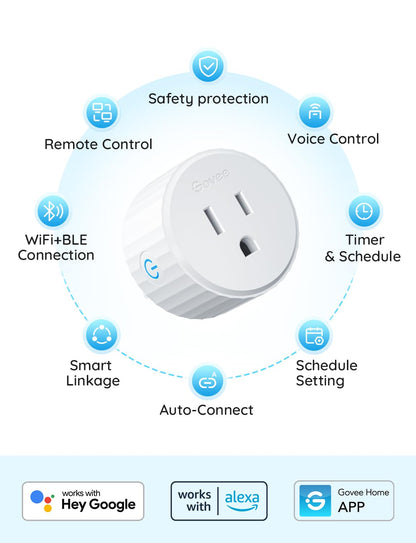Govee Smart Plug, WiFi Plugs Work with Alexa & Google Assistant, Smart Outlet with Timer & Group Controller, WiFi Outlet for Home, No Hub Required, ETL & FCC Certified, WiFi Bluetooth Connect, 4 Pack 🍁 All In One Marketplace Canada