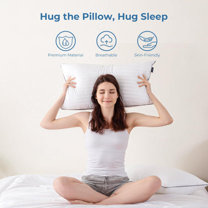 Pillows Standard Size Set of 4 - Bed Pillows for Sleeping 4 Pack, Cooling Supportive Hotel Pillows with Premium Soft Down Alternative Fill for Side Stomach and Back Sleepers 🍁 All In One Marketplace Canada
