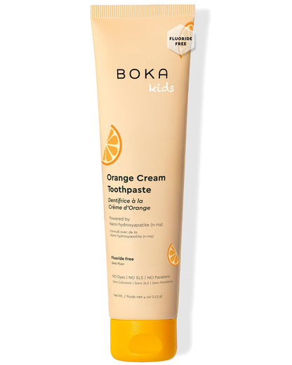 Boka Fluoride Free Toothpaste, Nano Hydroxyapatite, Training Toothpaste - Orange Cream Flavor, 4 Fl Oz (113g) 1Pk 🍁 All In One Marketplace Canada