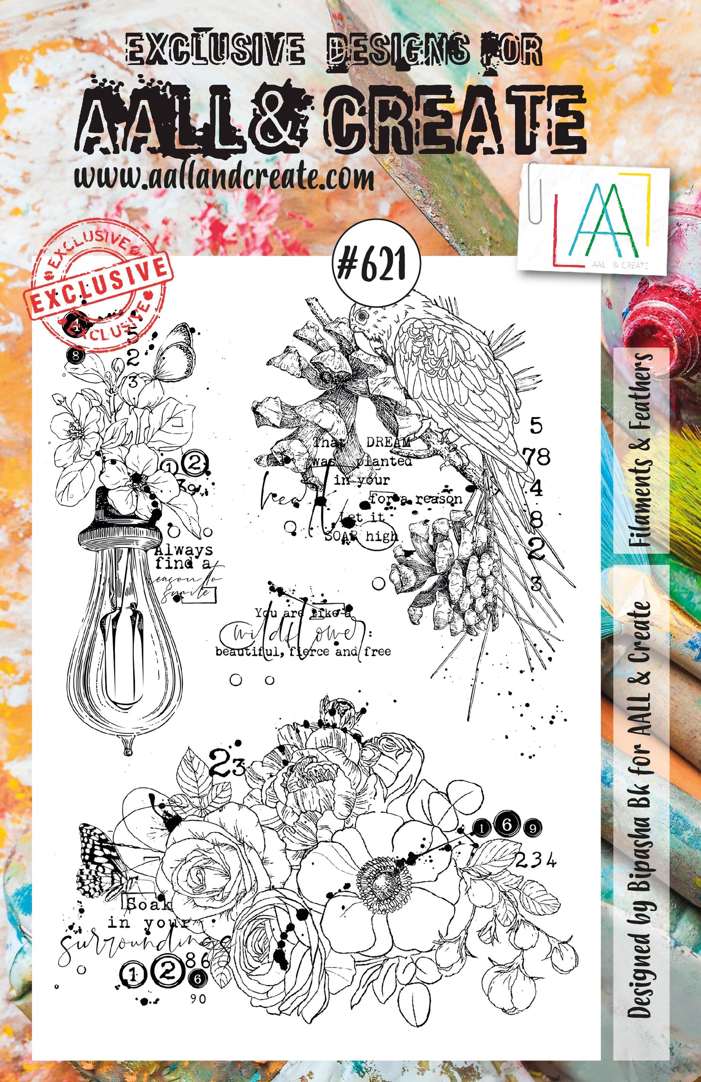 AALL and Create Stamp Set - 621 - Filaments & Feathers