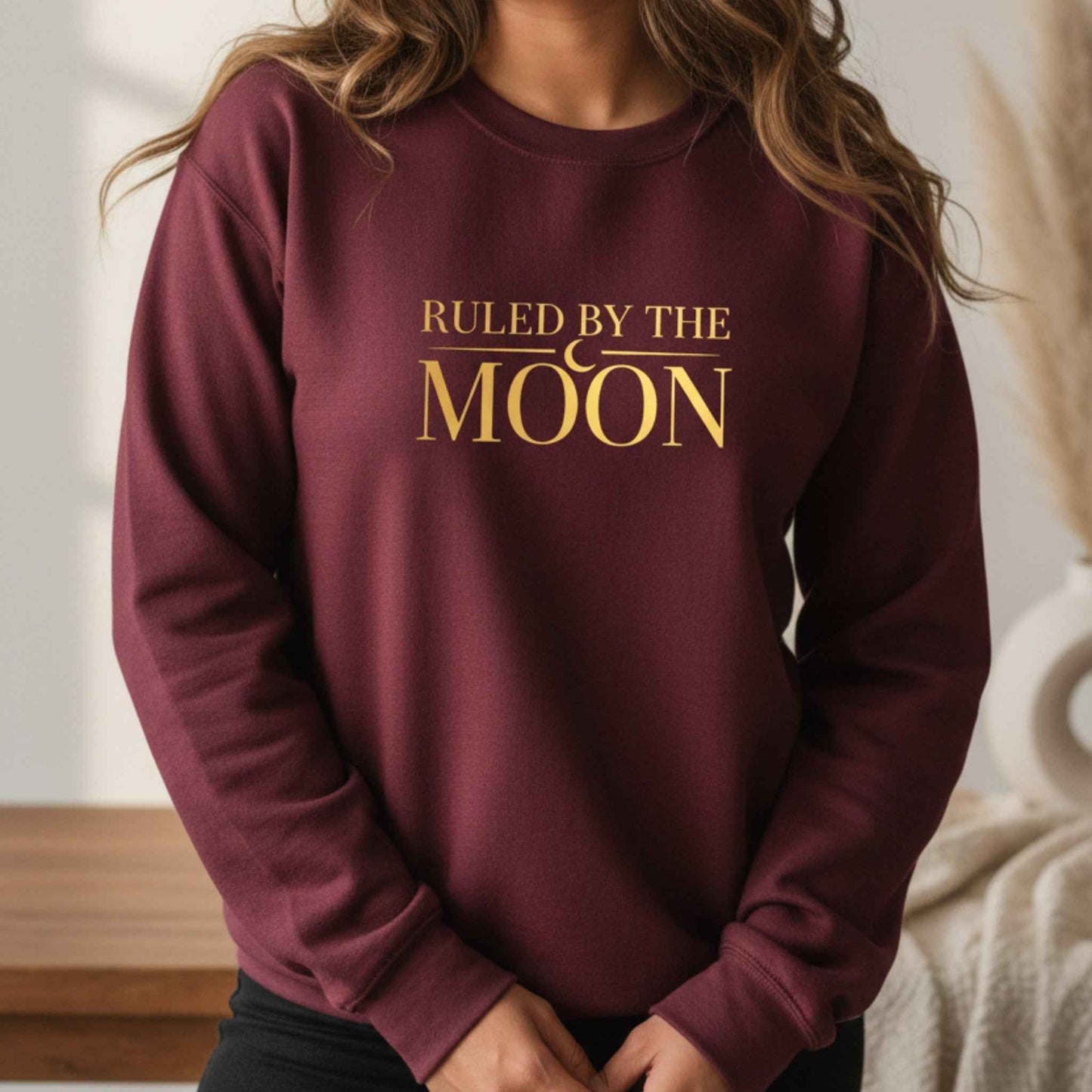 Ruled By The Moon Sweatshirt | Celestial Crewneck for Women | Moon Lover Gift