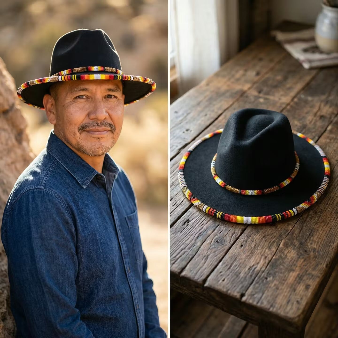 Size-58 Handmade Beaded Hat