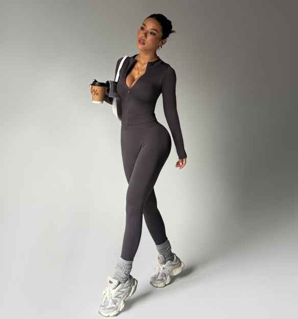 Women’s High-Waisted Yoga Set – Fashionable Casual Sports & Workout Outfit