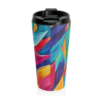 Colorful Abstract Petals Stainless Steel Travel Mug