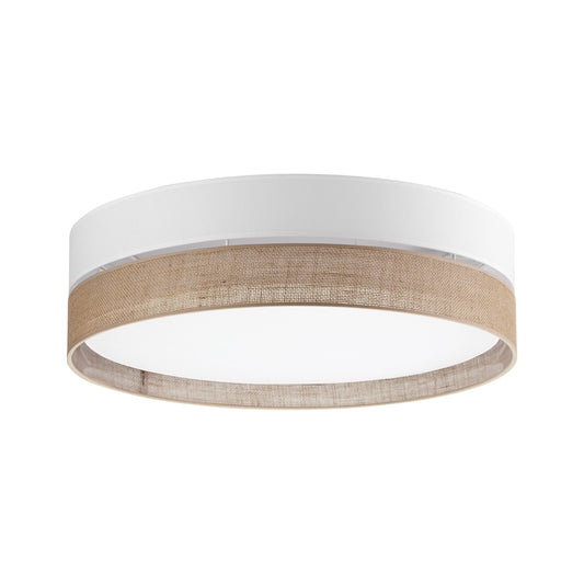 Linobianco Natural  Linen Large Flush Mount Ceiling Light for Bedroom, Hallway & Living Room