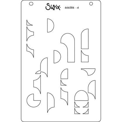 Sizzix A6 Layered Stencils 4PK Cosmopolitan, Around the Block by Stacey Park