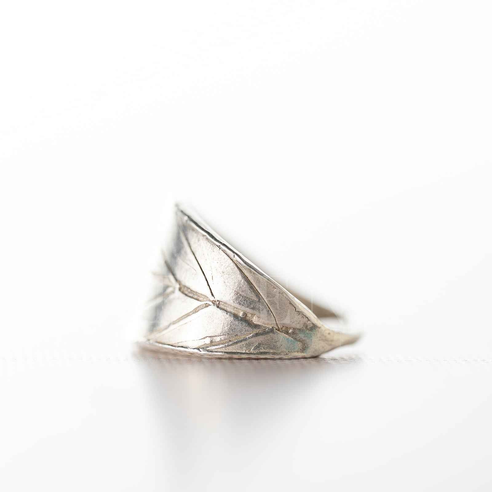 Blueberry Leaf Wraparound Ring | Handmade Sterling Silver & Gold | Unique Leaf Design