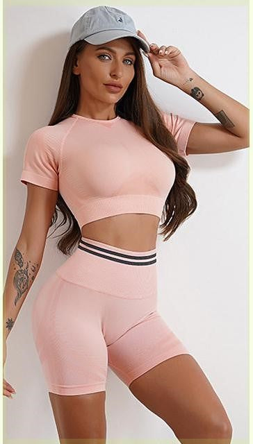 Women’s Seamless Sports Set – Workout Outfit with Booty Yoga Pants