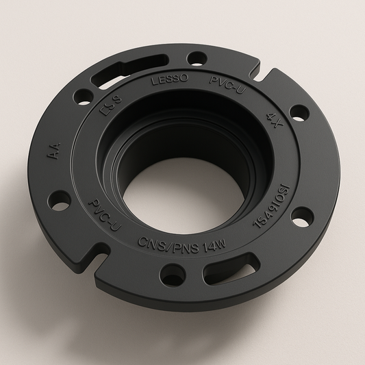 LESSO ABS Closet Flange — 4×3 Hub, Adjustable Ring DWV, cUPC