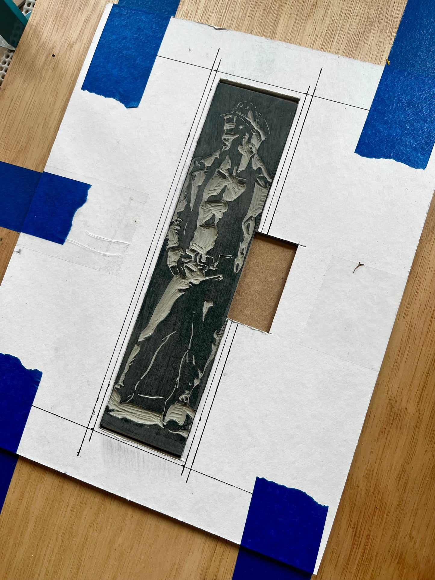 Leather David Bookmark | LINOCUT PRINT