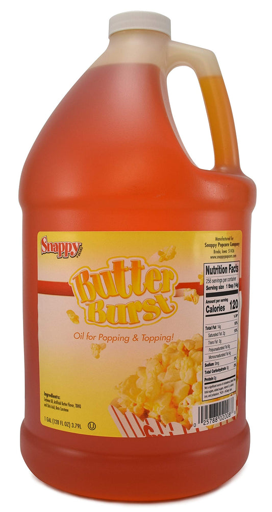 Snappy Butter Burst Popcorn Oil, Movie Theater Butter Oil for Machines and Stovetops, Naturally Colored with Beta Carotene, 1 Gallon (3.79L) 🍁 All In One Marketplace Canada