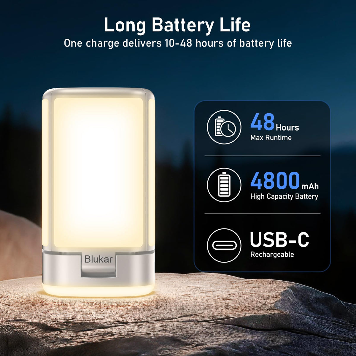 Blukar 116 LED Camping Lantern Rechargeable, 2000L Super Bright Camping Lights Lamp,7 Light Modes, 4800mAh Long Battery Life,90°Adjustable Outdoor Hanging Tent Accessories for Hiking Emergency Fishing 🍁 All In One Marketplace Canada