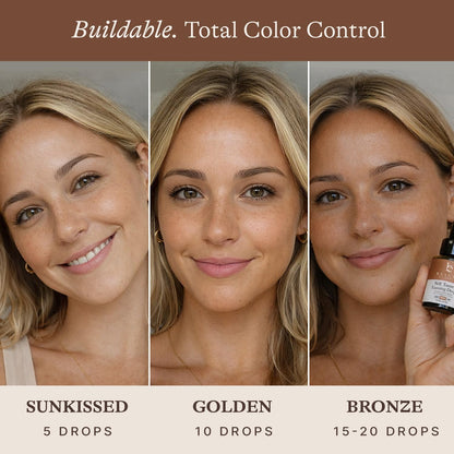 Self Tanning Drops - Natural & Organic Ingredients, Medium Face Tanning Drops to Add to Lotion, Moisturizing Bronzing Tanner for Face & Body, Toxin Free Tanner for Fake Tan 🍁 All In One Marketplace Canada