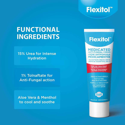 Flexitol Medicated Anti-Fungal Cream for Athlete's Foot - Best OTC Treatment for Foot Fungus & Fungal Infections, Effective Anti-Fungal Cream for Feet (56g) 🍁 All In One Marketplace Canada