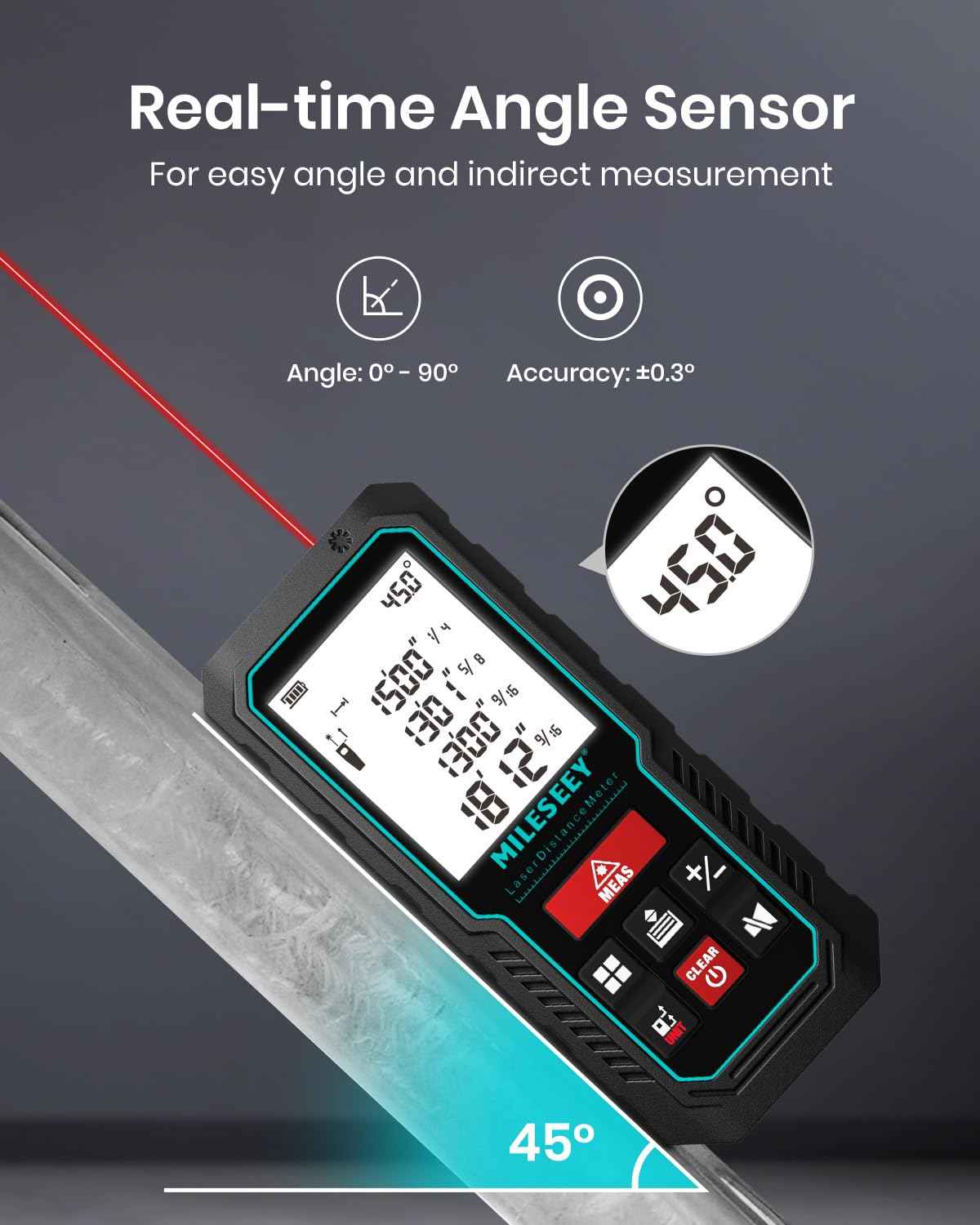 229Ft Laser Measure Device, Mileseey Digital Laser Tape Measure with Upgraded Electronic Angle Sensor, ±2mm Accuracy, Area Measurement,Volume and Pythagoras, Backlit LCD,Mute, Battery Included 🍁 All In One Marketplace Canada
