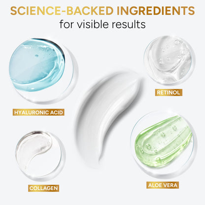 Retinol Cream for Face - Face Moisturizer with Hyaluronic Acid, Collagen - Lightweight Day and Night for Women and Men - Facial Cream, Neck & Décolleté - Non-Comedogenic, 50 ML 🍁 All In One Marketplace Canada
