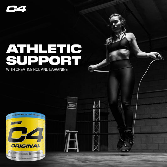 Cellucor C4 Original Pre Workout Powder - Sugar Free Preworkout Energy for Men & Women - 150mg Caffeine, Beta Alanine, Creatine - Icy Blue Razz, 30 Servings 🍁 All In One Marketplace Canada