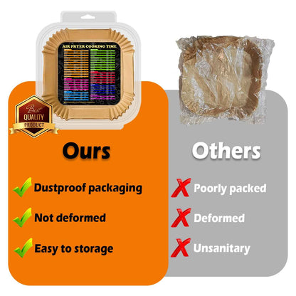 Air Fryer Liners, Airfryer Liners Disposable Square 9 Inch for 5-8QT Basket, Parchment Paper for Air Fryer Non-Stick Air Fryer Paper, Food Grade Air Fryer Parchment Paper Liners for Roasting Microwave 🍁 All In One Marketplace Canada