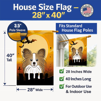 Caroline's Treasures BB1806CHF Halloween Papillon Canvas House Size Flag, Multicolor, Large