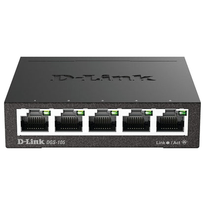 D-Link DGS-105, 5 Port Gigabit Ethernet Switch Unmanaged, Network Splitter, Silent Fanless, Network Hub, Sturdy Metal with Shielded Ports, Desktop/Wall Mount, QoS, Energy Saving, Plug and Play 🍁 All In One Marketplace Canada