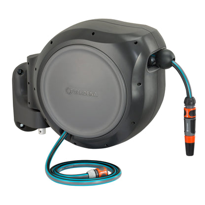 GARDENA 20505-80, 100 Foot Wall Mounted Retractable Reel with Hose Guide, Automatic retraction for Easy Watering,1/2" Hose. 🍁 All In One Marketplace Canada