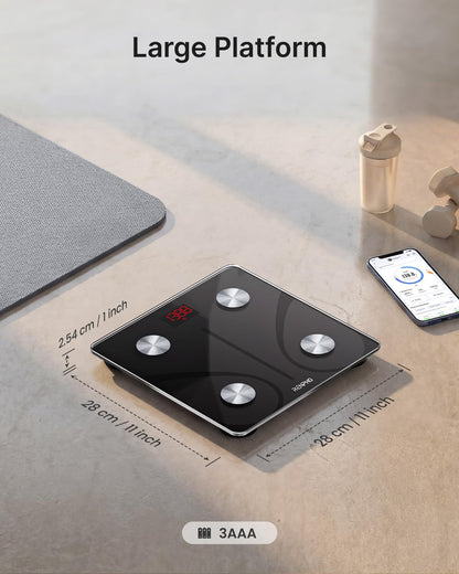 RENPHO Body Fat Scale, Smart Scale for Body Weight, BMI Digital Bathroom Weight Scale, Body Measurements with Smartphone App sync with Bluetooth, 400 lbs - Black, Elis 1 🍁 All In One Marketplace Canada
