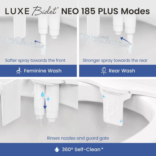 LUXE Bidet NEO 185 Plus - Patented Bidet Attachment for Toilet, Chrome 🍁 All In One Marketplace Canada
