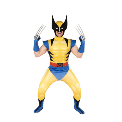 MARVEL Wolverine Official Adult Deluxe Zentai Halloween Costume - (L)
