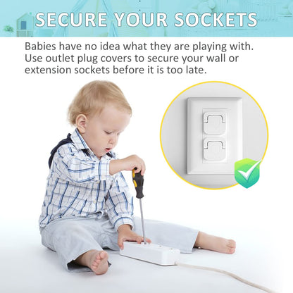 4our Kiddies Baby Proofing Outlet Covers (60 Pack) Electric Outlet Plug Covers for Child Safety, Baby Socket Cover Protector Cap to Prevent Child from Power Shock Hazard 🍁 All In One Marketplace Canada