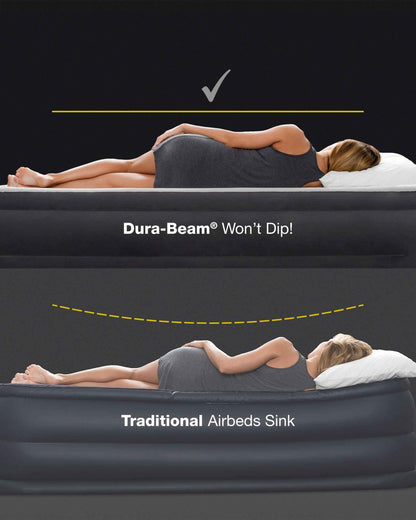 INTEX 64157E Dura-Beam Plus Mid-Rise Air Mattress: Fiber-Tech – Twin Size – Built-in USB Electric Pump – 14in Bed Height – 300lb Weight Capacity 🍁 All In One Marketplace Canada