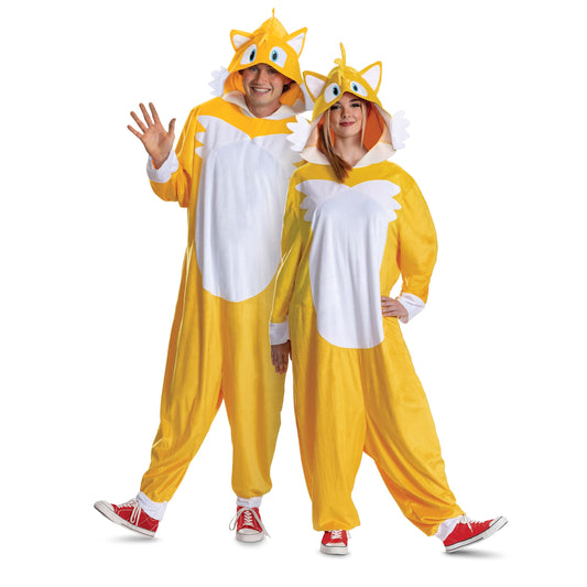 Disguise Sonic Tails Adult Costume, Official Sonic Movie 3 Halloween Costume with Headpiece, Adult Size S/M