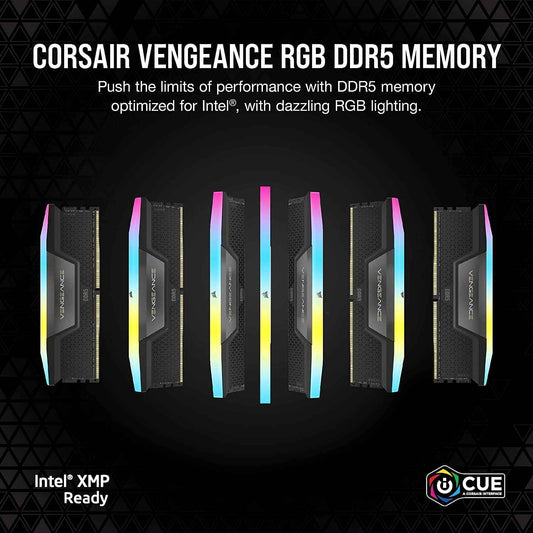 CORSAIR Vengeance RGB DDR5 RAM 32GB (2x16GB) Up to 6000MHz CL36-44-44-96 1.35V Intel XMP 3.0 Computer Memory – Black (CMH32GX5M2E6000C36) 🍁 All In One Marketplace Canada