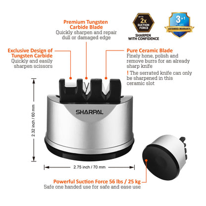 SHARPAL 191H Knife & Scissors Sharpener, Kitchen Chef Sharpening Tool for Straight and Serrated Knives – Repairs, Restores, and Sharpens Blades 🍁 All In One Marketplace Canada